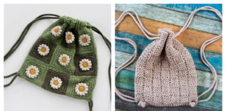 Drawstring Backpack Free Crochet Patterns