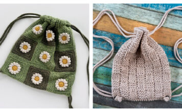 Drawstring Backpack Free Crochet Patterns