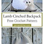 Lamb Cinched Drawstring Backpack Free Crochet Pattern