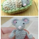 Mouse sleepy head Playset Free Crochet Pattern