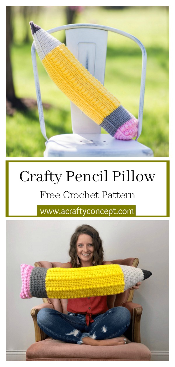 Pencil Pillow Free Crochet Pattern