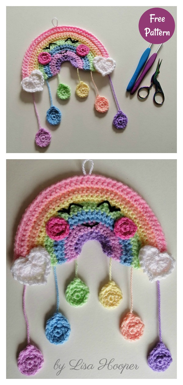 Rainbow Showers Decoration Free Crochet Pattern