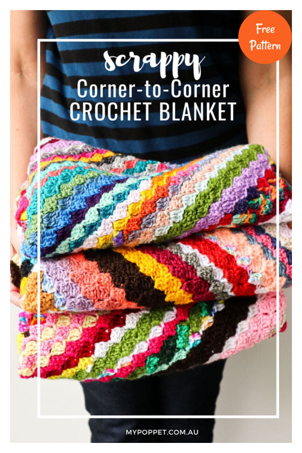 Scrappy Corner to Corner Baby Blanket Free Crochet Pattern