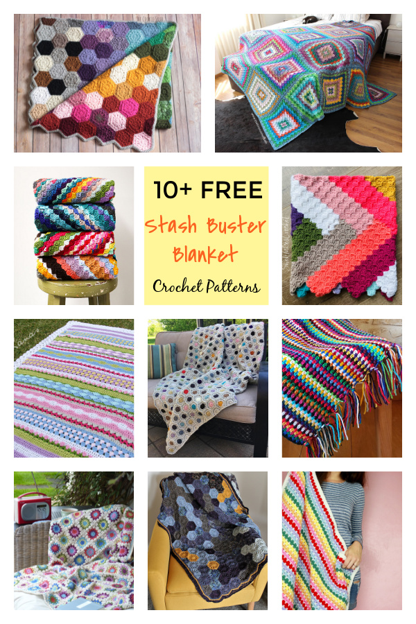 Stash Buster Blanket Free Crochet Pattern 