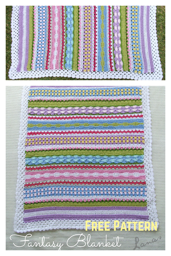 Stash Buster Fantasy Blanket Free Crochet Pattern