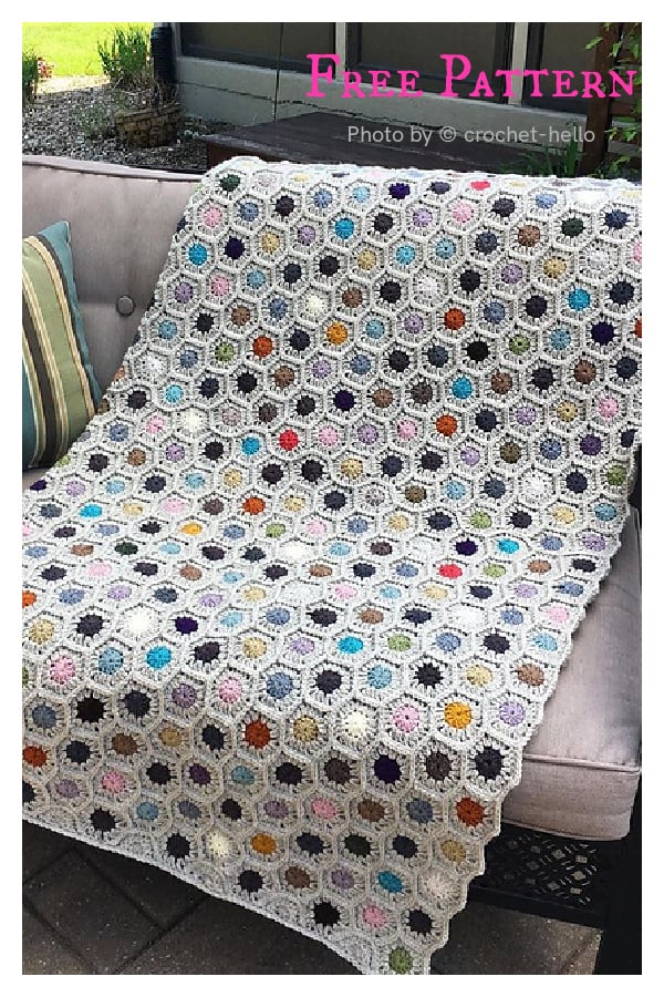 Stash Buster Little Dots Blanket Free Crochet Pattern
