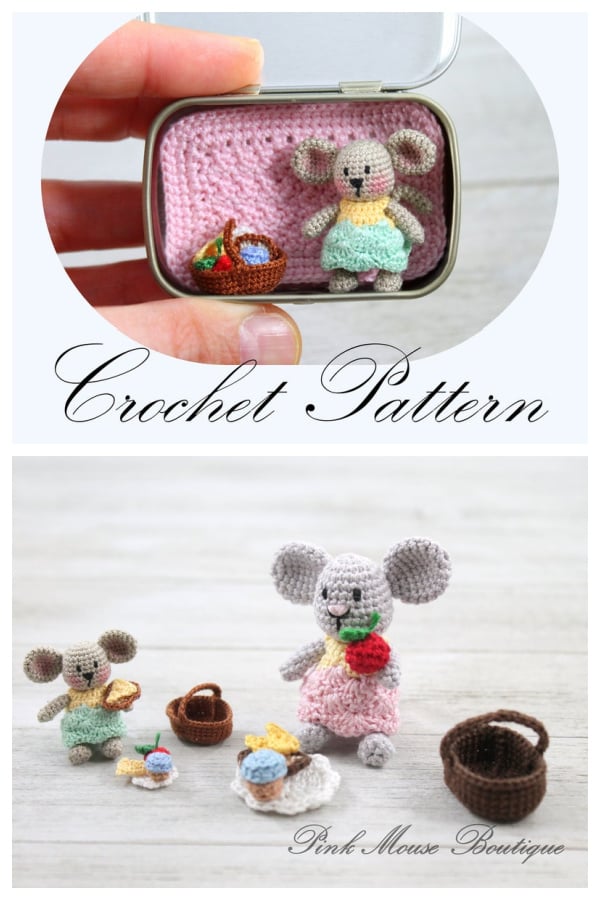 Tiny Mouse in a Tin Box Crochet Pattern