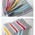 V-stitch Rainbow Blanket Free Crochet Pattern