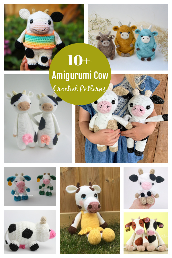 10+ Adorable Amigurumi Cow Crochet Patterns 