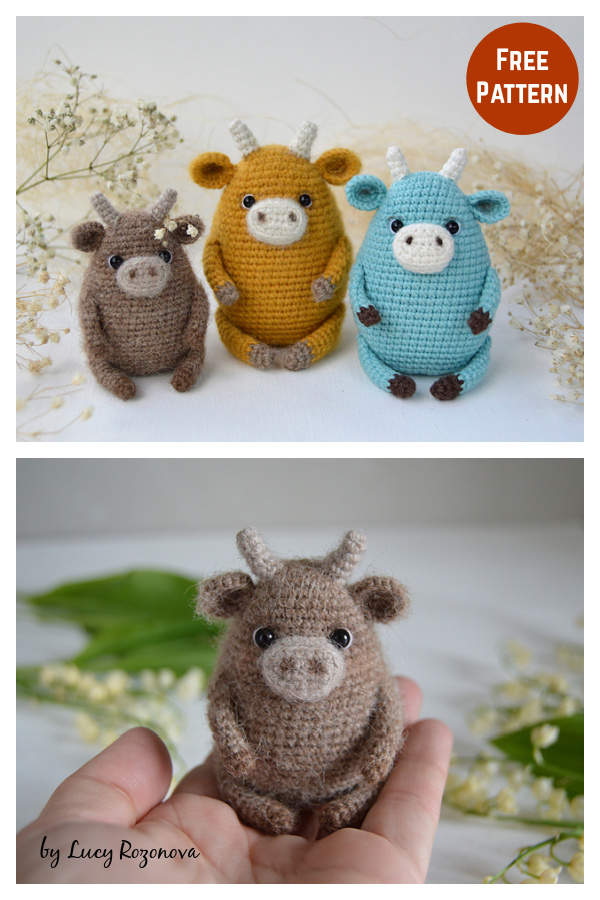 Adorable Amigurumi Little Cow Free Crochet Pattern 