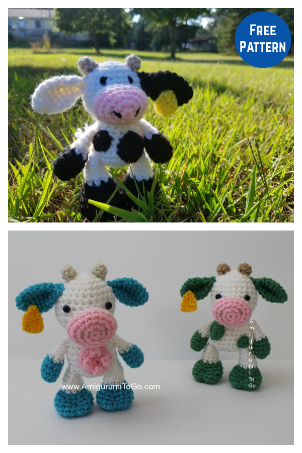 Amigurumi The Little Cow Free Crochet Pattern 