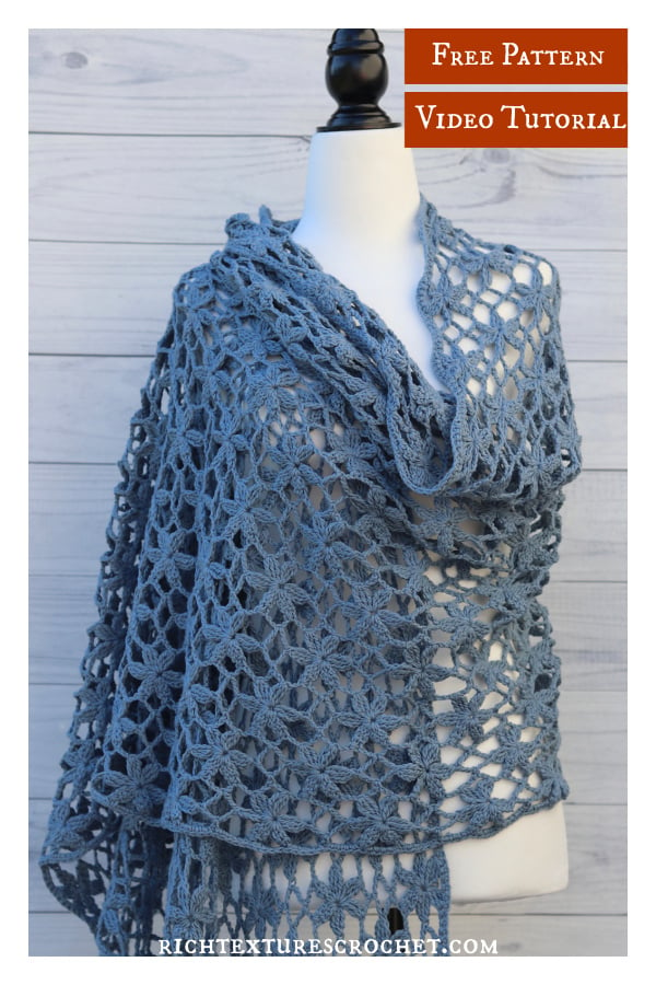 Orchid Shawl Free Crochet Pattern and Video Tutorial