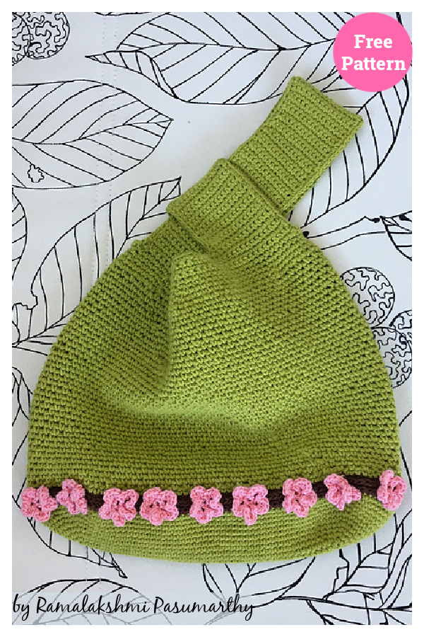 Cherry Blossoms Knot Bag Free Crochet Pattern