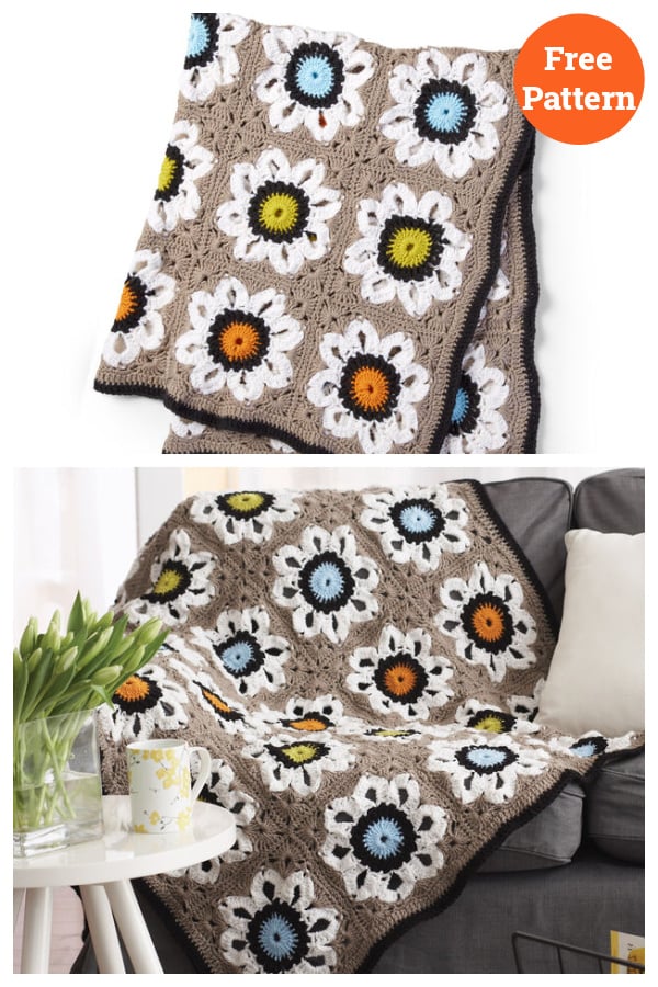 City Solarium Throw Blanket Free Crochet Pattern 
