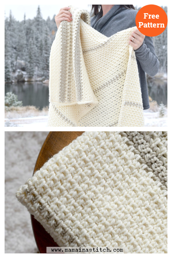 Easy Granite Stitch Mod Heirloom Blanket Free Crochet Pattern 