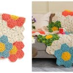 Flower Hexagon Blanket Free Crochet Pattern