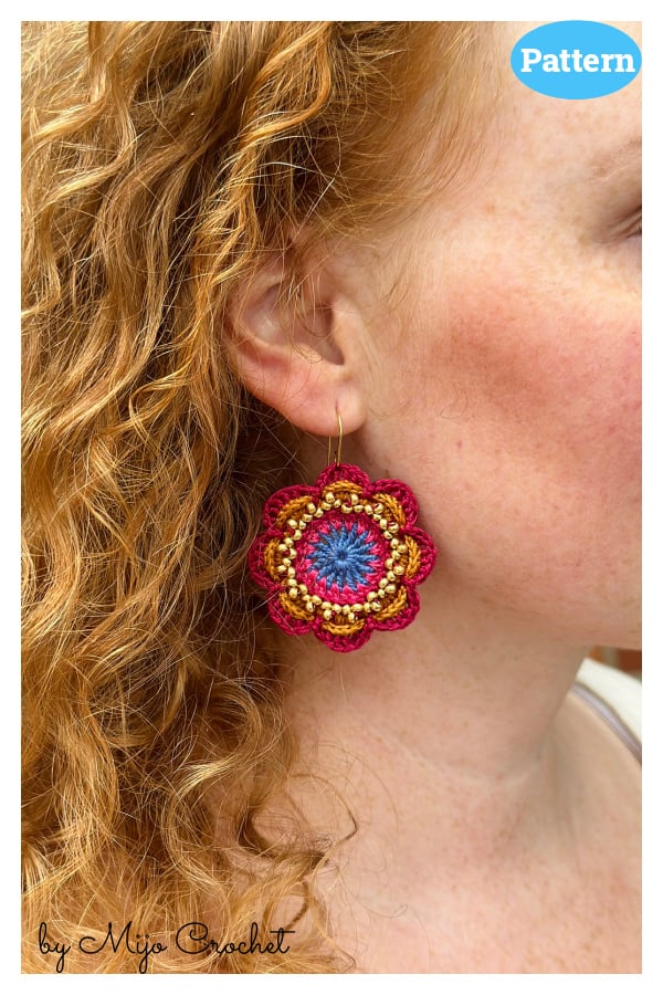 Jewelry Flowers Earrings Crochet Pattern