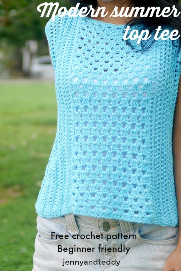 Modern Summer Top Tee Free Crochet Pattern