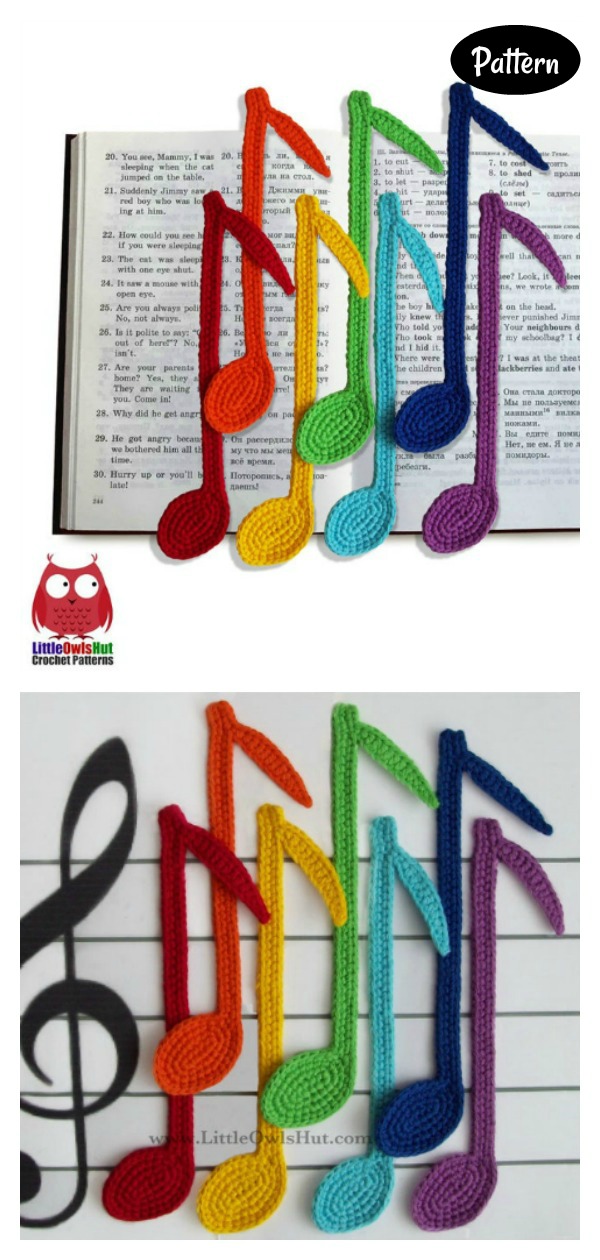 Music Note Bookmark Crochet Pattern