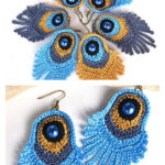Peacock Earrings Crochet Pattern
