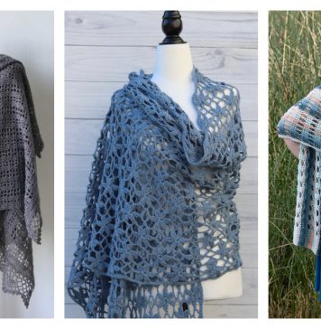 8 Rectangular Lace Shawl Crochet Patterns