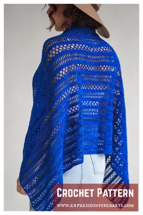 8 Rectangular Lace Shawl Free Crochet Pattern and Paid