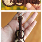 Small Guitar Keychain Free Crochet Pattern