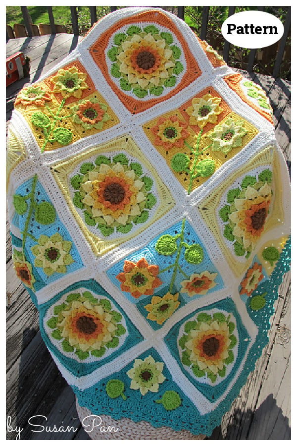 Sunflower Blanket Crochet Pattern
