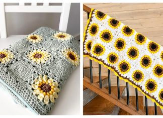 Sunflower Blanket Free Crochet Pattern and Paid