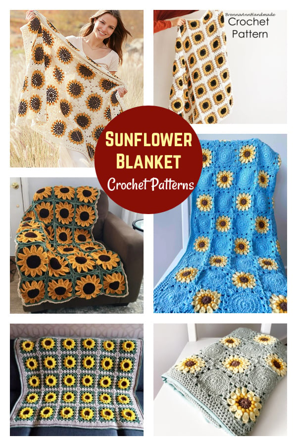 Sunflower Blanket Free Crochet Pattern and Paid 