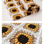Sunflower Granny Square Blanket Free Crochet Pattern