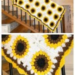 Sunflower Granny Square Blanket Free Crochet Pattern