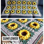 Sunflower Square Blanket Crochet Pattern