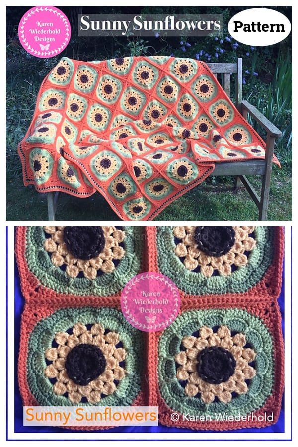 Sunny Sunflowers Blanket Crochet Pattern