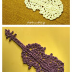 Violin Motif Bookmark Free Crochet Diagram