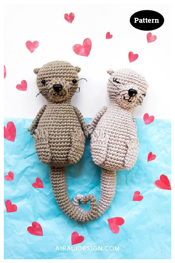 Amigurumi Otters in love Crochet Pattern 