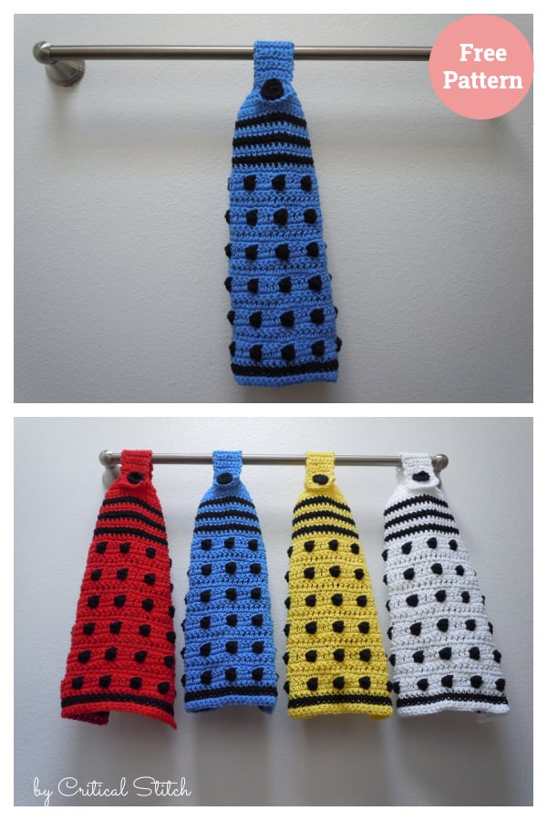 Doctor Who Dalek Hanging Towel Free Crochet Pattern