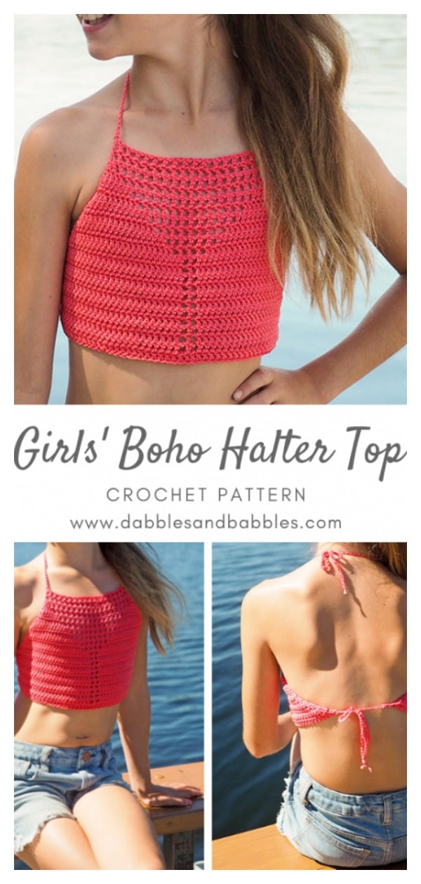Girls’ Boho Halter Top Free Crochet Pattern