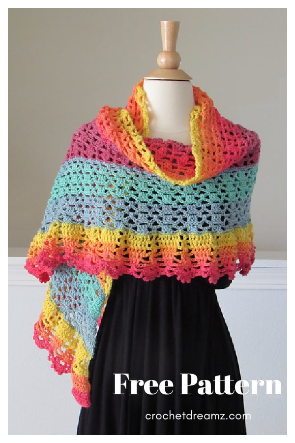 Gorgeous Lace Valentina Shawl Free Crochet Pattern 