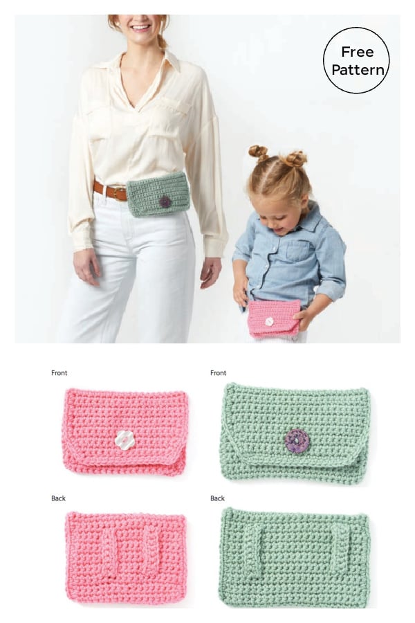 Parent & Child Belt Bags Free Crochet Pattern 