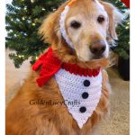 Snowman Christmas Dog Bandana and Headband Free Crochet Pattern