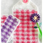 Spring Gingham Hand Towel Free Crochet Pattern