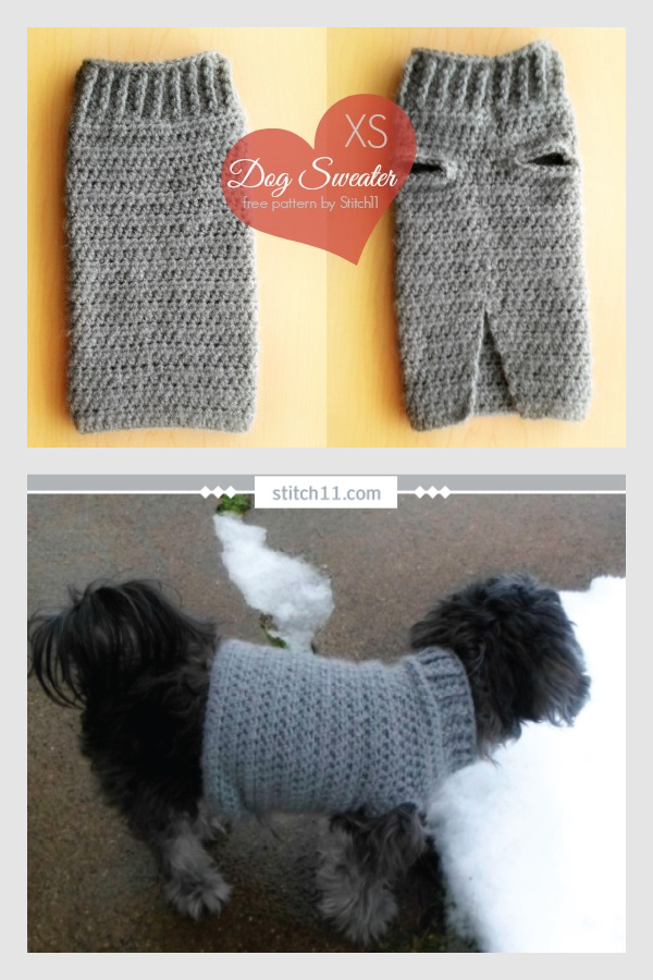 XS Dog Sweater Free Crochet Pattern