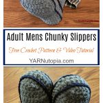 Adult Mens Chunky Slippers Free Crochet Pattern and Video Tutorial