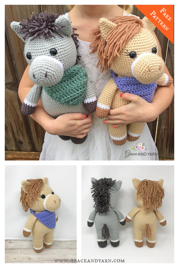 Amigurumi Horse and Donkey Free Crochet Pattern