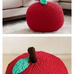 Apple a Day Floor Pouf Free Crochet Pattern