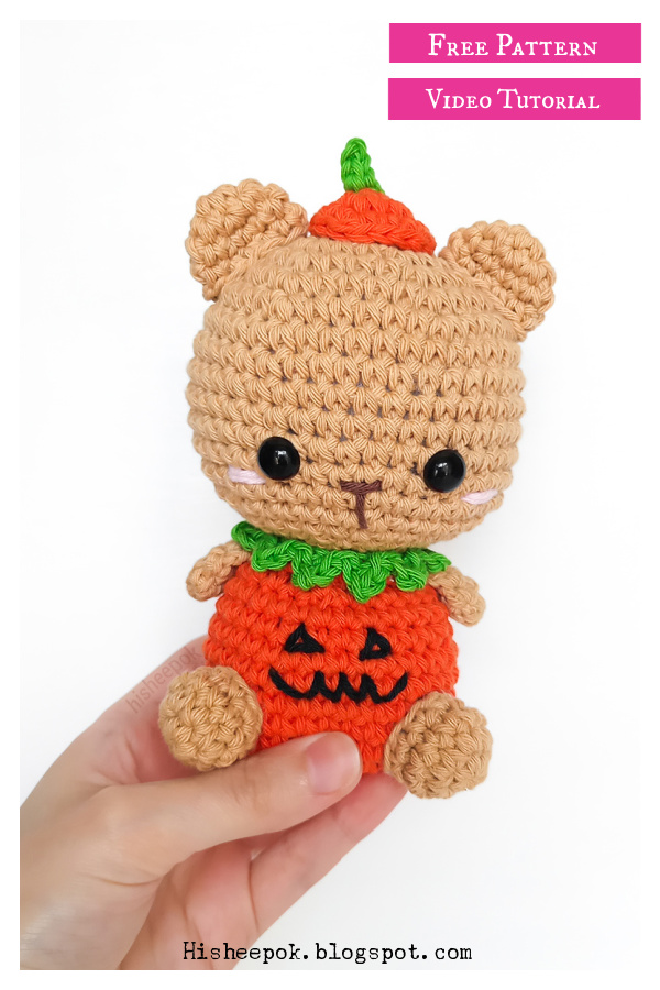 Beau the Pumpkin Bear Free Crochet Pattern and Video Tutorial