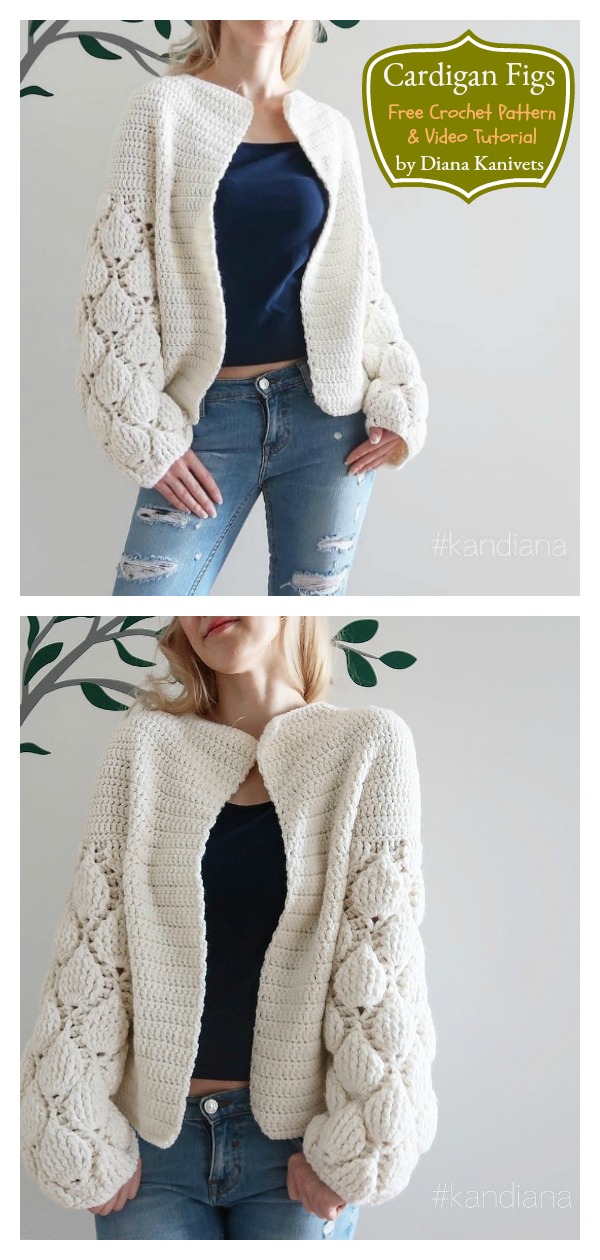 Cardigan Figs Free Crochet Pattern and Video Tutorial 