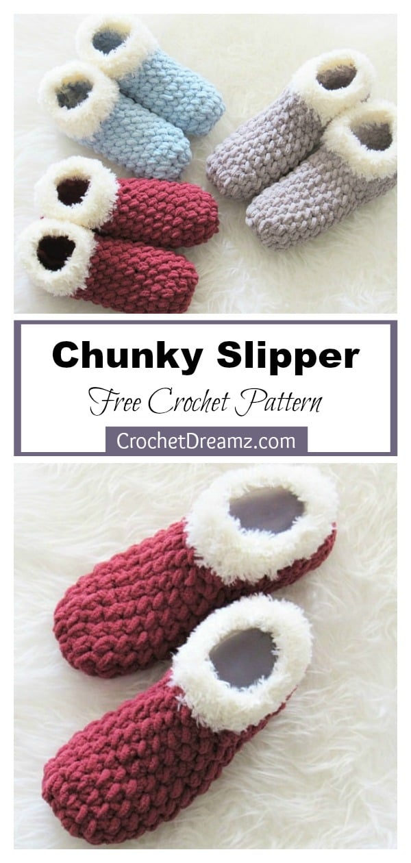 Chunky Slipper Free Crochet Pattern