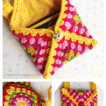 Granny Square Envelope Clutch Bag Free Crochet Pattern